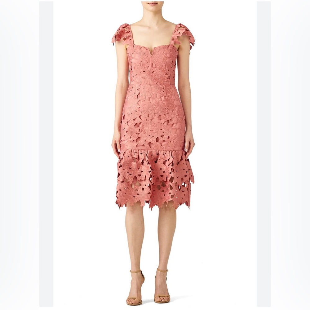 SAYLOR Blush Lace Midi Dress (A126)